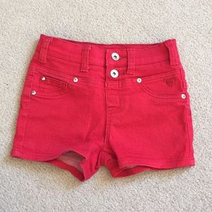 Red Button Fly Justice Jean Shorts